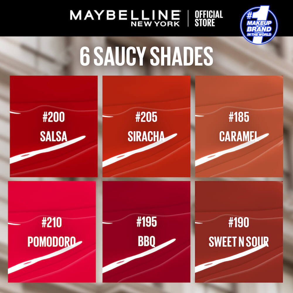 Maybelline SSVI Sauce ATF texture shade guide
